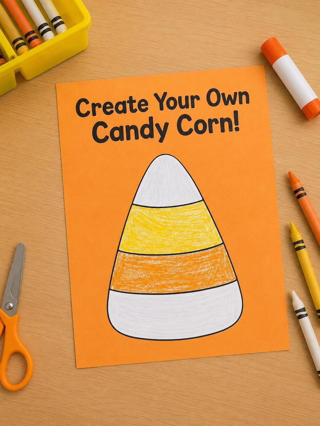 Halloween Candy Corn Craft Fall Classroom Activity Printable Cut &…