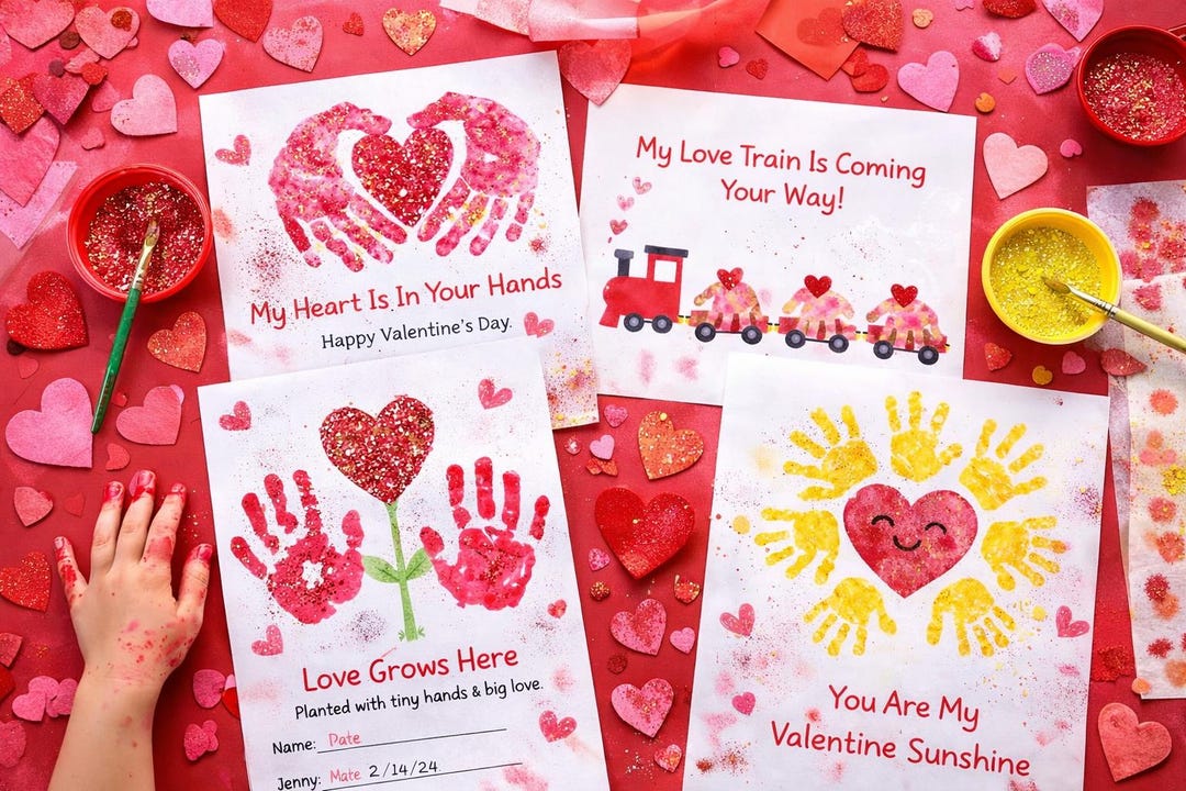 Valentine’s Day Handprint Craft Bundle | Kids Classroom Art Activities ...
