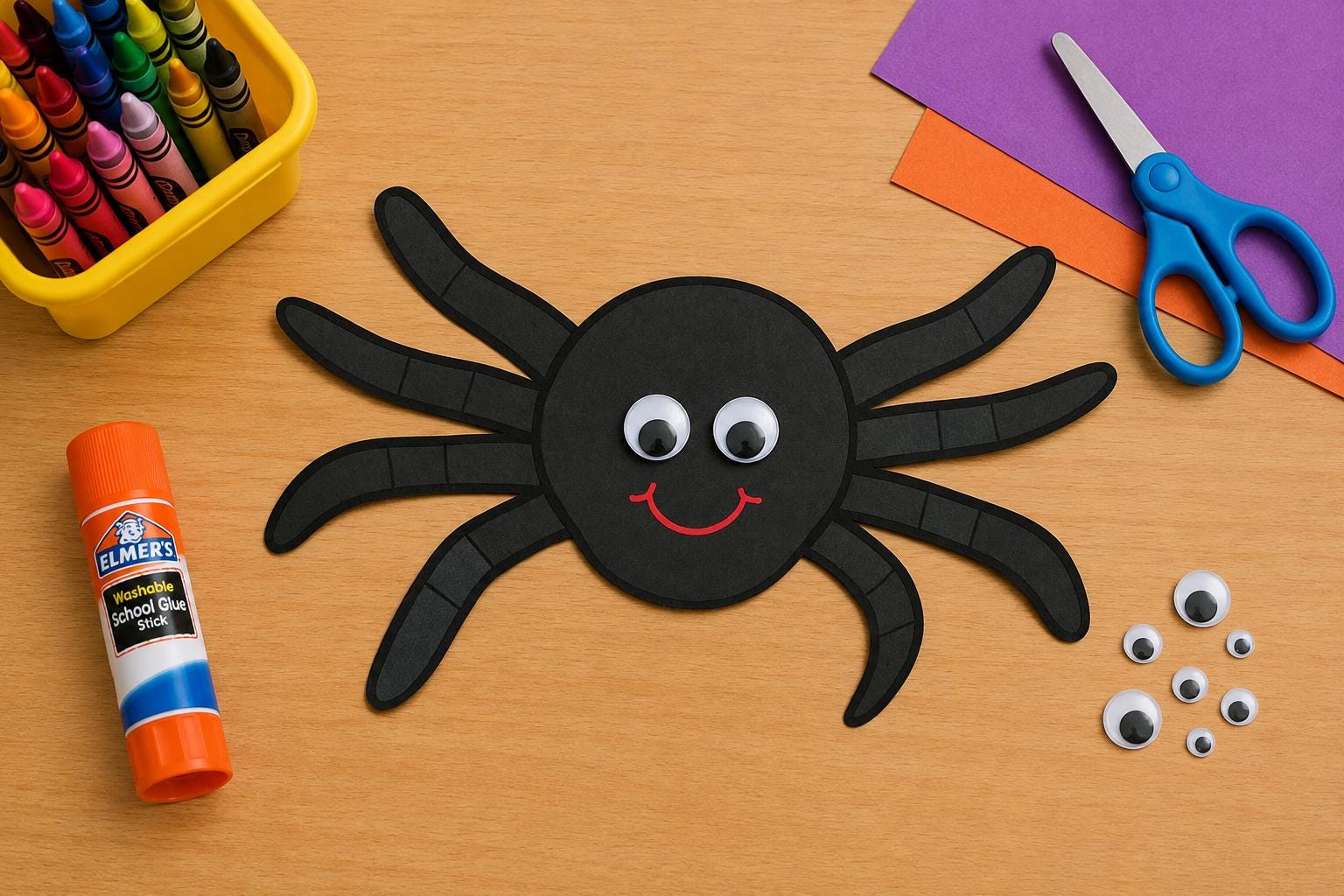 Halloween Spider Craft Printable Easy Kids' Classroom Project