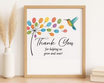 Fingerprint Dandelion Teacher Gift | Printable Classroom Art (PDF)