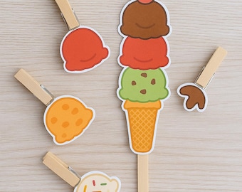 Cono gelato artigianale: costruttore di palline e pile stampabili (download PDF)
