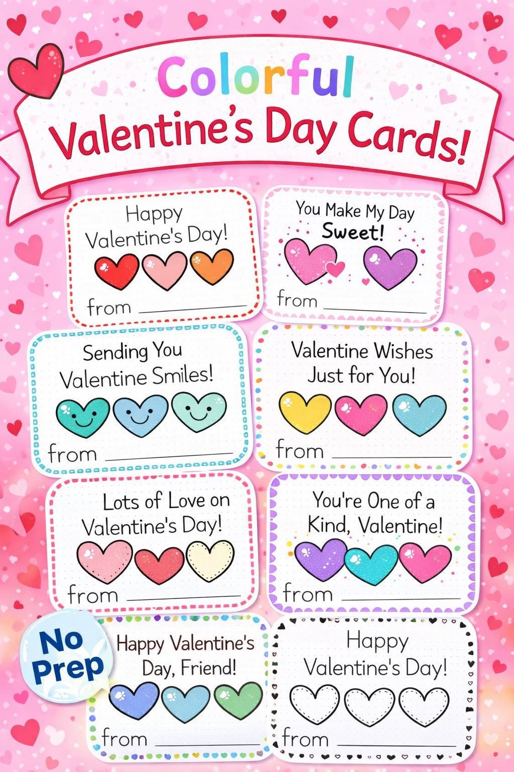 Valentine’s Day Cards for Kids – Printable Classroom Valentines | No ...