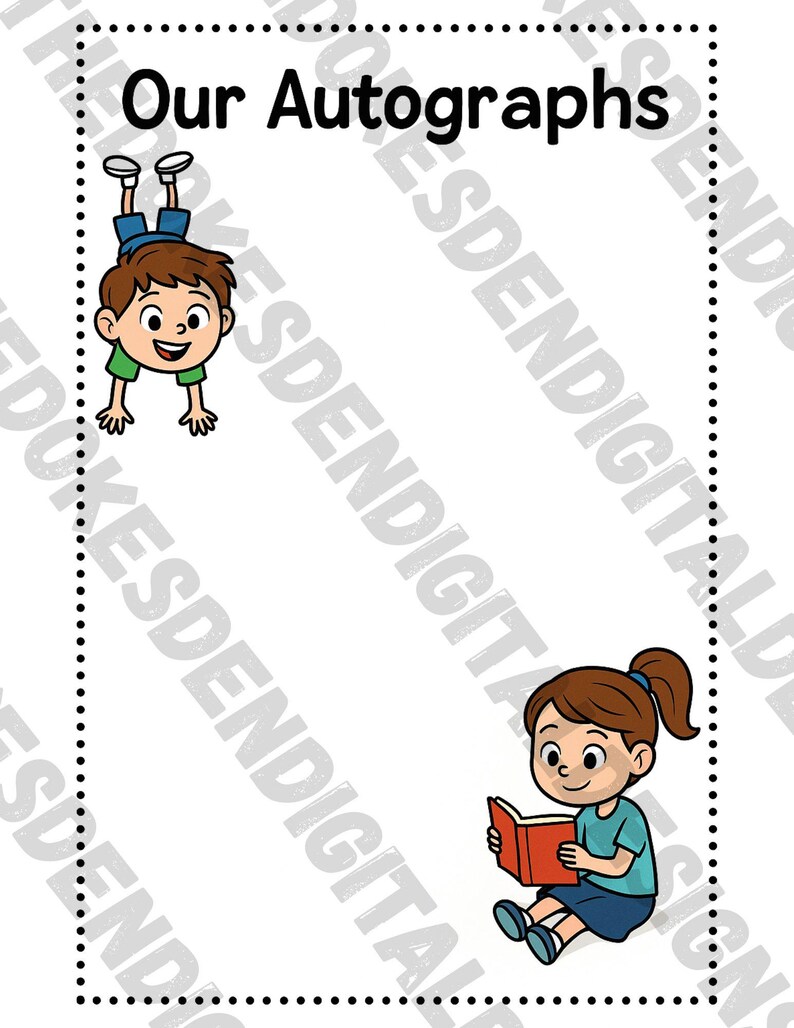 Printable Class Signature Pages: End of Year Memory Book (PDF Download ...