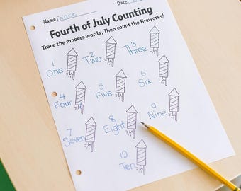 Trace & Count: 4th of July Fireworks Numbers!