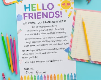 Welcome Letter for Students: Colorful Back to School Note (PDF Download