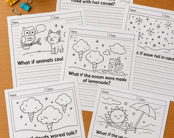 What If…? Creative Writing Prompt Bundle | No-Prep Imaginative Writing Pages