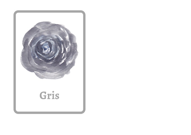 French Colors Flashcards Printable Bilingual Flash Cards for Etsy