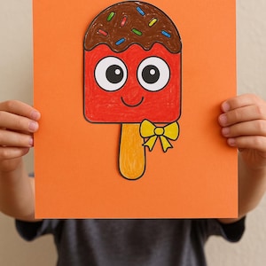 Build-a-Popsicle Craft Kit for Kids, Cut and Color Popsicle Builder Activity, Instant Download, PDF.
