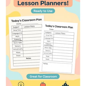 Preschool & Kindergarten Daily Lesson Plan Template (printable Digital ...