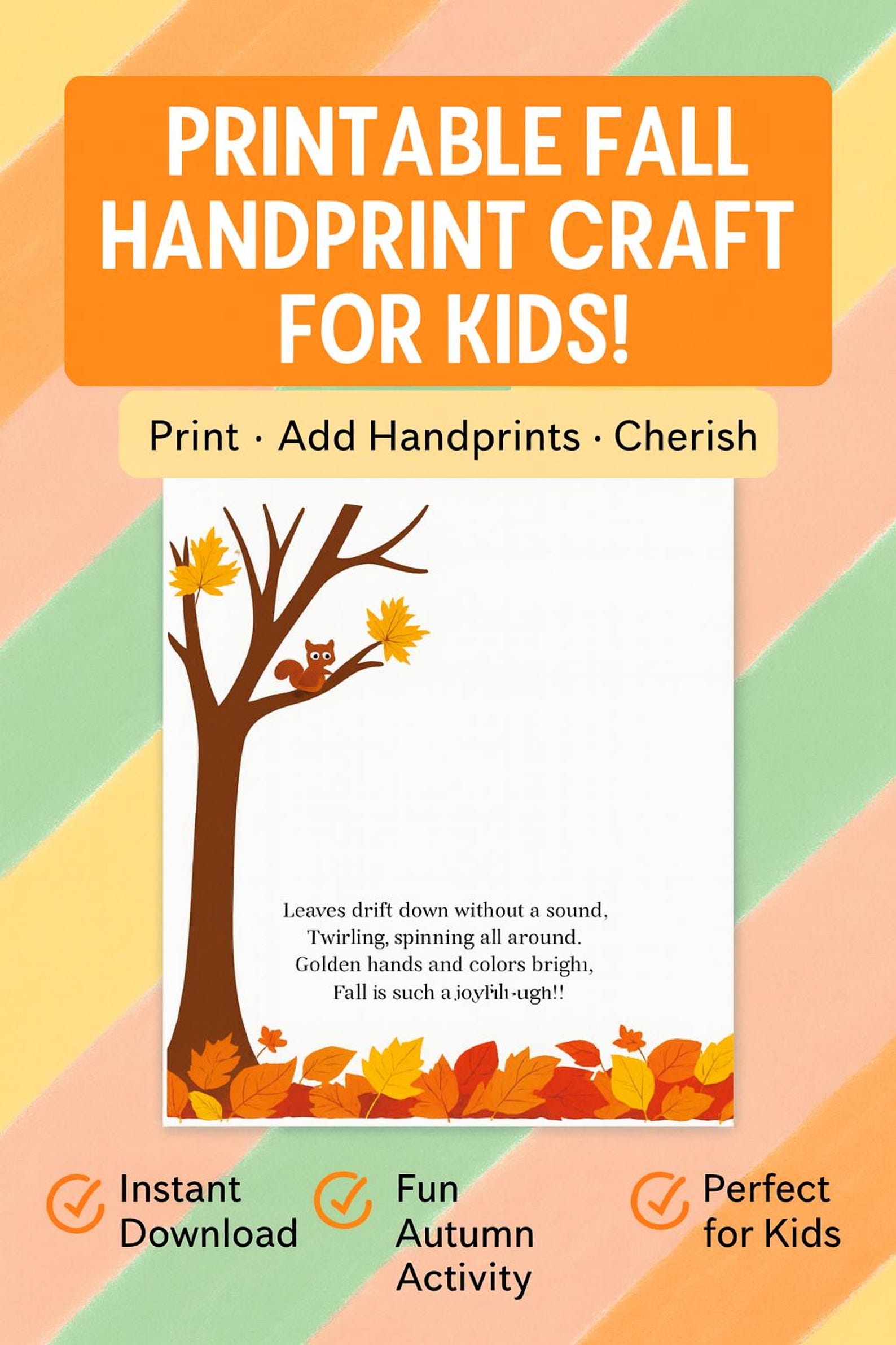 Printable Fall Handprint Tree Craft for Kids | Autumn Poem Keepsake ...