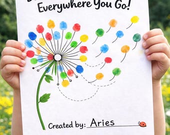 Fingerprint Dandelion Craft | Kindness Spring Art, Classroom Activity (PDF Printable)