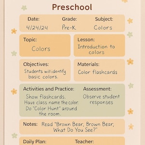 Teaching Tots: Preschool Lesson Organizer