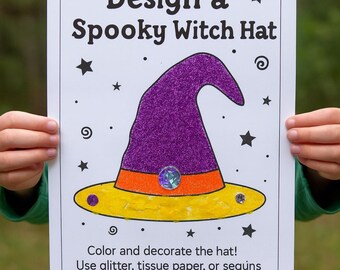 Atividade de decoração de chapéu de bruxa de Halloween – artesanato divertido para a sala de aula