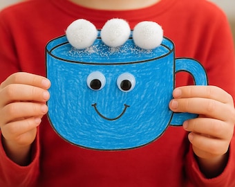 Build-A-Cocoa Buddy Craft | Winter Hot Cocoa Mug Activity for Kids