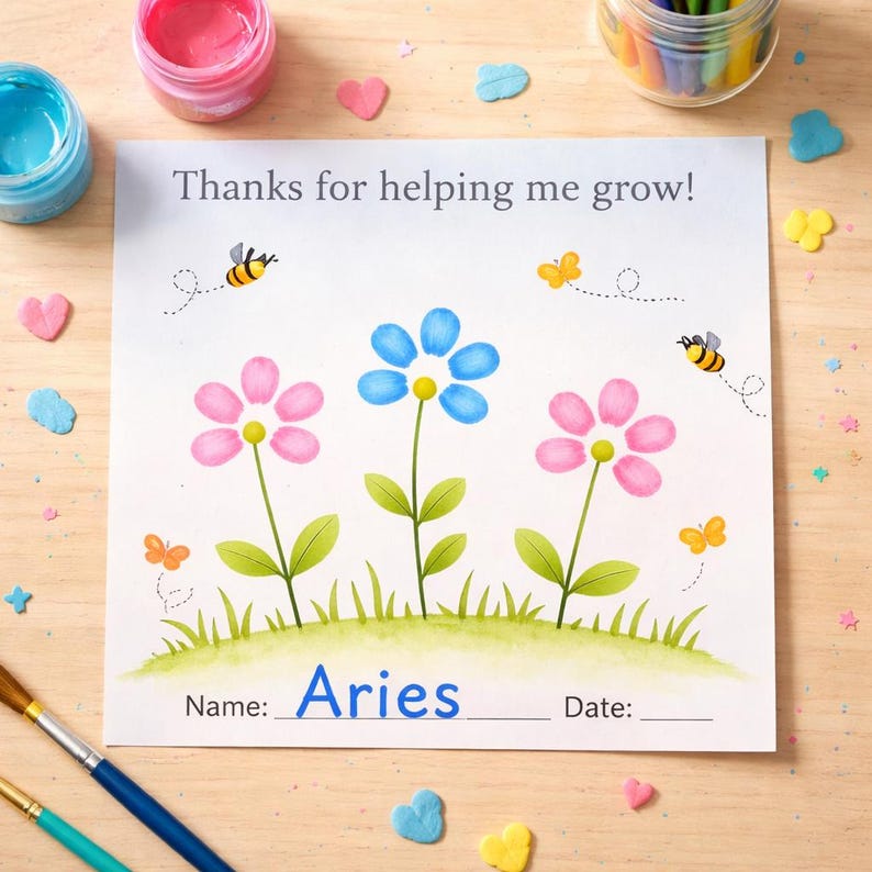 Fingerprint Flower Craft for Teacher Appreciation | Kids Keepsake ...
