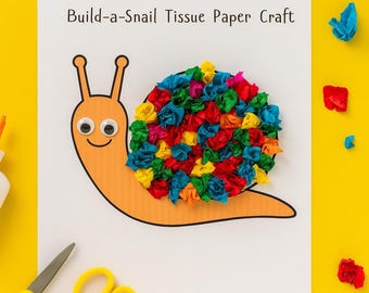 Tissue Paper Snail Craft: Printable Kids Activity (PDF Download