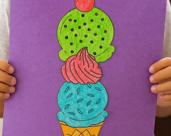 Gelato fai da te da stampare: divertente progetto artistico estivo per bambini