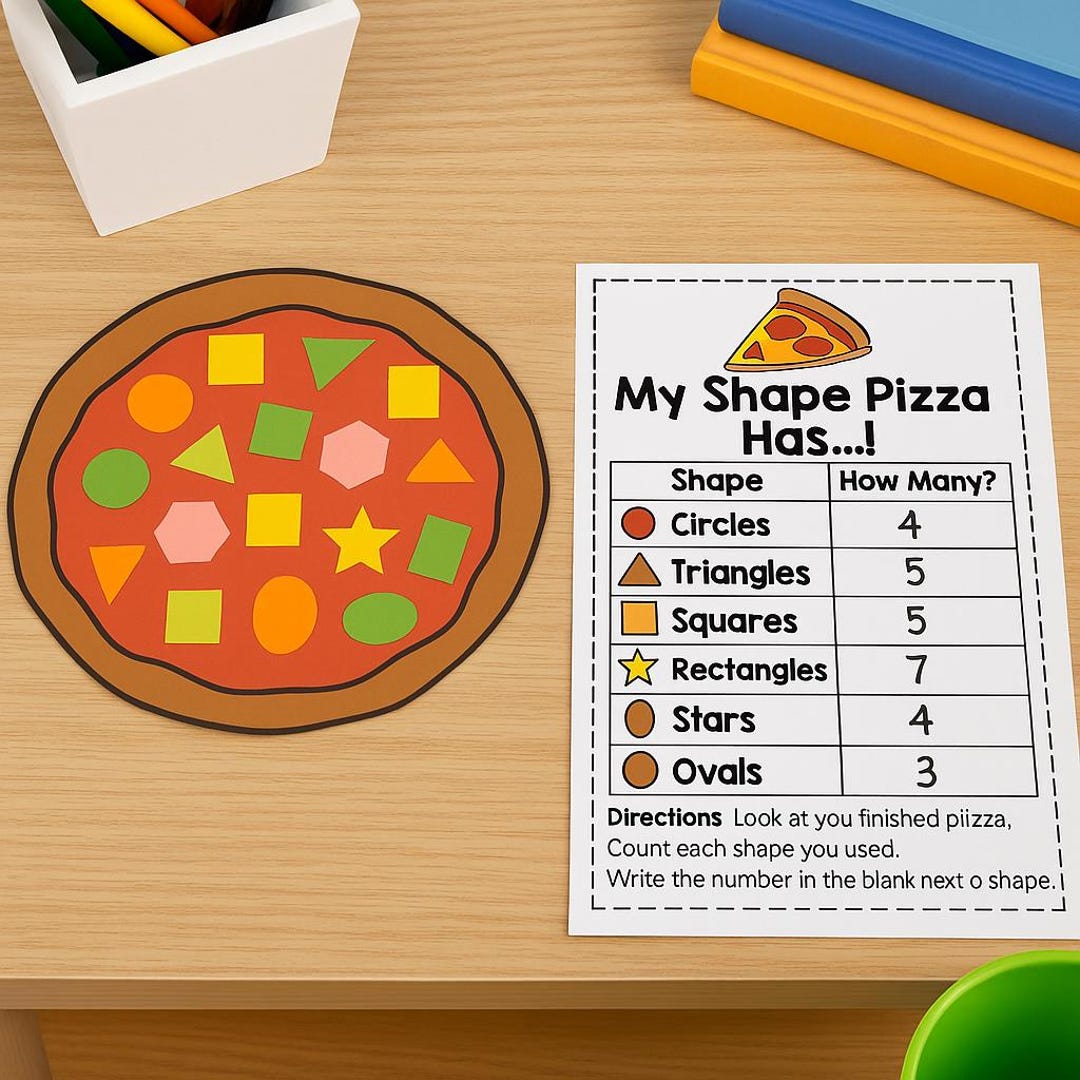 Printable Pizza Shapes Craft: Math & Fine Motor Activity (PDF Download ...