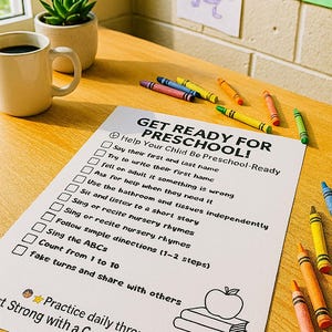 Checklista för förskoleberedskap, utskrivbar: Lärarresurs (US Letter, digital nedladdning)