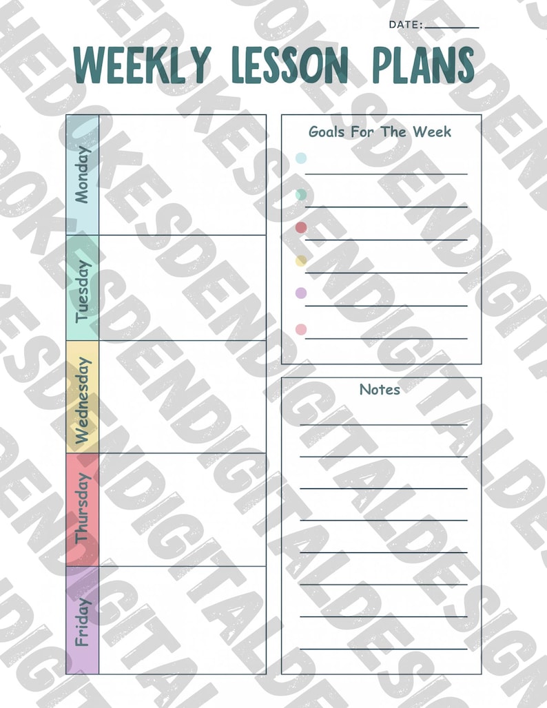 Classroom Lesson Planning Worksheet – Instant Download | Printable ...