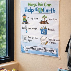 Earth Day Classroom Poster | Ways to Help Our Planet, Environmental Awareness (Digital Download)