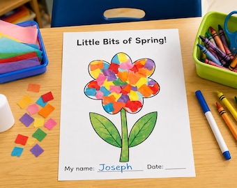 Spring Flower Craft Template | Preschool Kindergarten Fine Motor Activity (Digital Download)