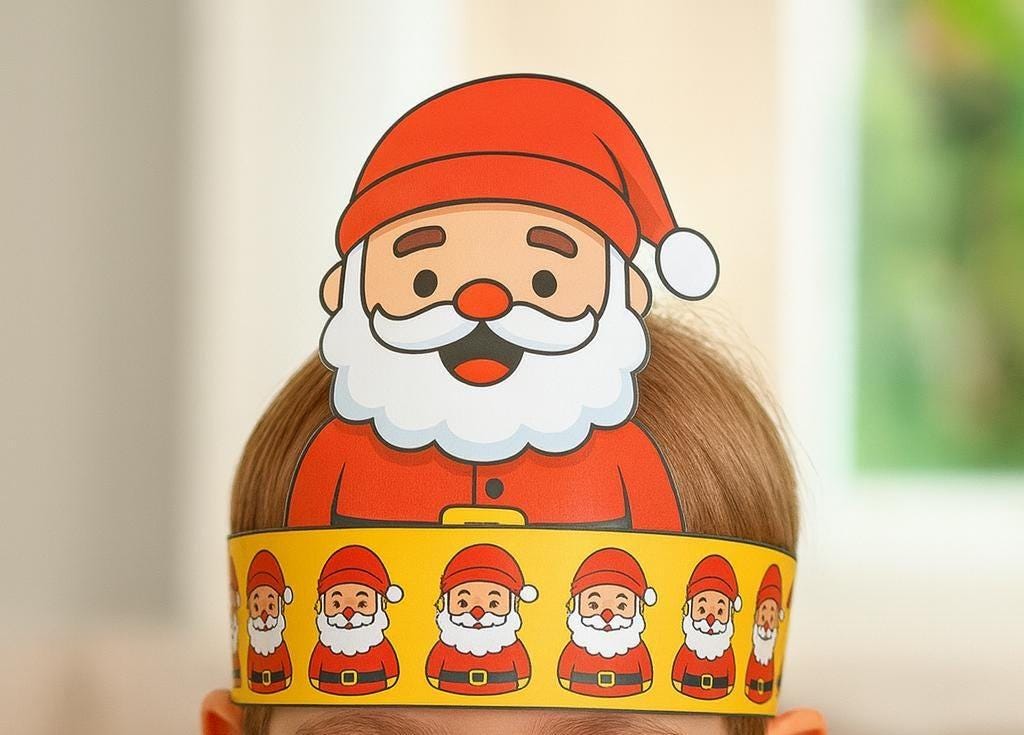 2 Cerchietti Da Elfo Di Natale Con Mini Cappello In Peluche, Rosso E Verde, Per Adulti E Bambini