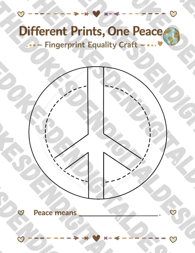One Peace Label Different Prints, One Peace – Fingerprint Equality Craft | No Prep SEL ...