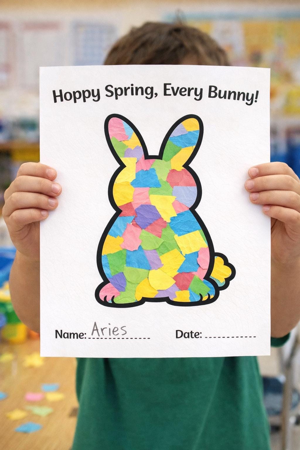 Scrap Paper Bunny Craft Template | Spring Easter Activity for Kids ...