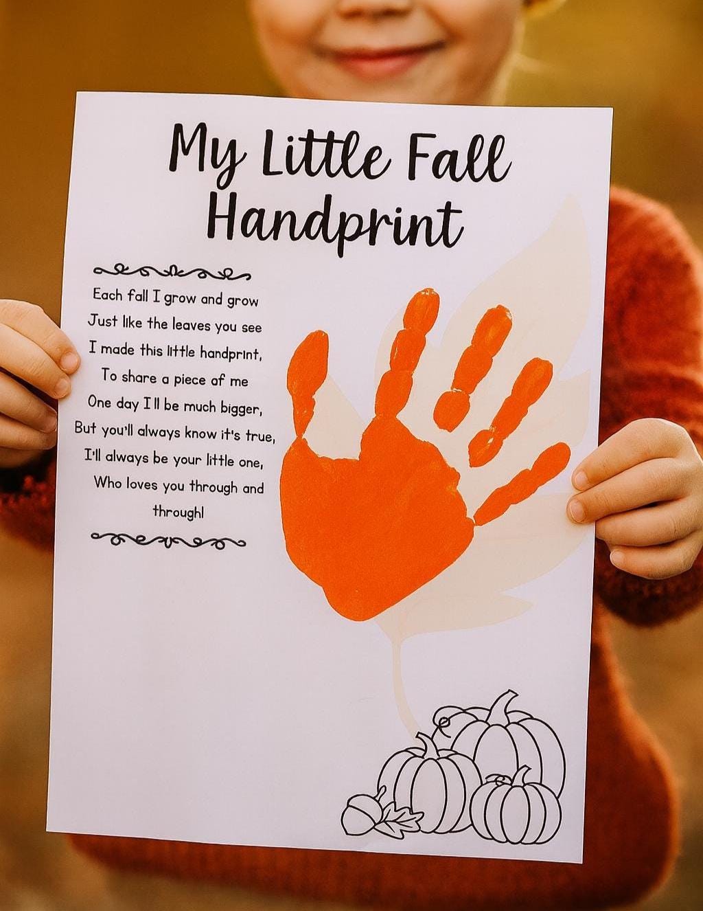 Fall Handprint Craft for Kids – Printable Poem Activity for Classrooms ...