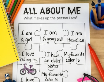 All About Me Puzzle Worksheet | SEL Activity for Kids