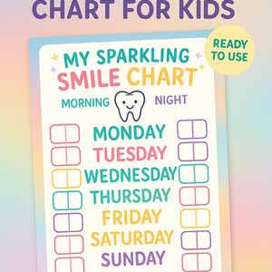 Tabla de cepillado diario de dientes para niños: fomenta hábitos saludables en casa