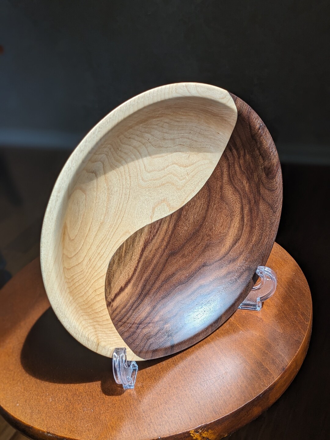 Handmade Solid Wood Food Safe Yin Yang Bowl Etsy