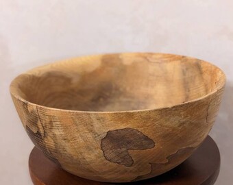 Hand made solid wood food safe spalted Ash bowl