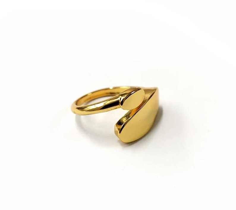Gold Statement Ring Minimalist Ring Vintage Ring Adjustable Etsy