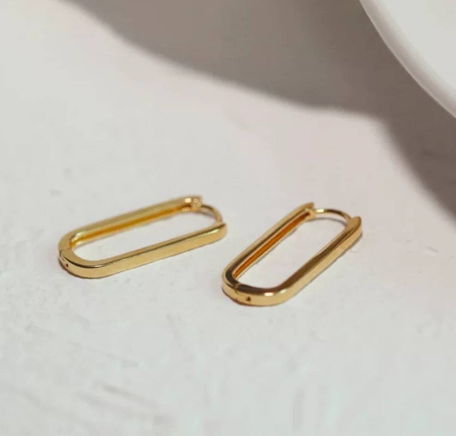 Paperclip Earrings Hoop Earrings Oval Hoop Earrings Oval Etsy