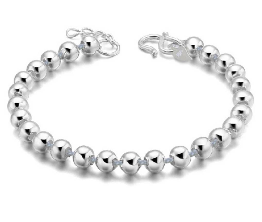 4mm Beaded Bracelet Silver Bead Bracelet 4 mm beaded Etsy