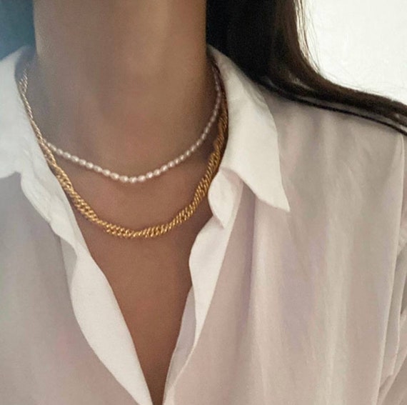 Stacked pearl choker clearance