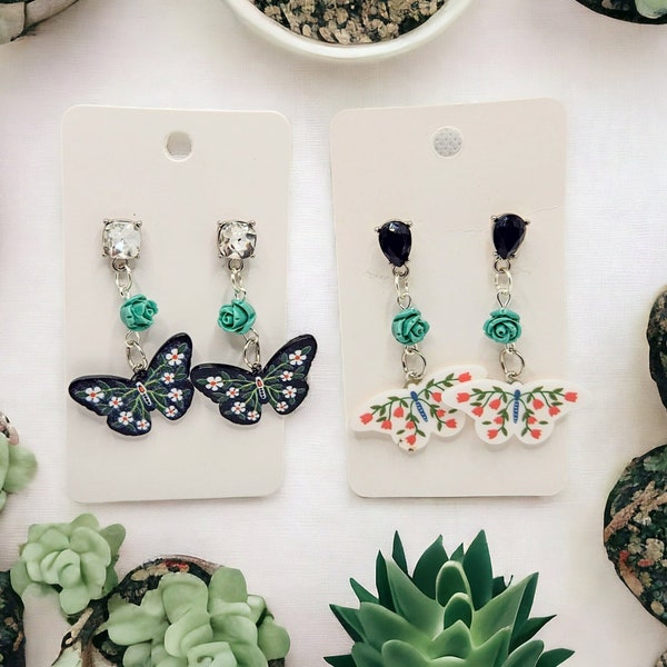 Butterfly Dangle Earrings, Butterfly Studs Earrings, Earrings with Butterfly Charm, Handmade Butterfly Jewelry, Butterfly Accessories