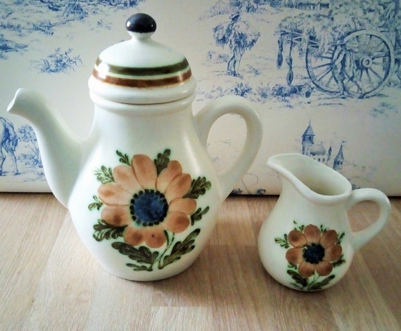 Cafetera de barro Gien y su olla de leche | Etsy México