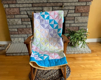 Homemade Quilt, Hand quilted Quilt, Baby Girl Quilt, Pieced Quilt, Lap Quilt, Homemade Blanket, Baby Girl Blanket,  Handmade Quilt