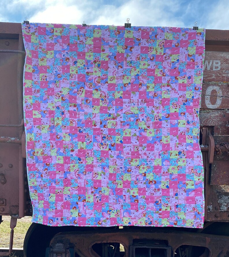 Homemade Quilt, Tie Top Quilt, Baby Girl Quilt, Pieced Quilt, Lap Quilt