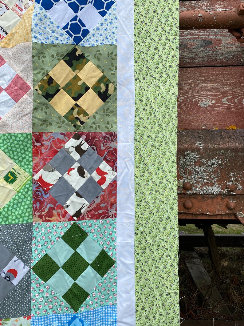 Patchwork Unfinished Quilt Top King Size Unfinished Quilt Etsy