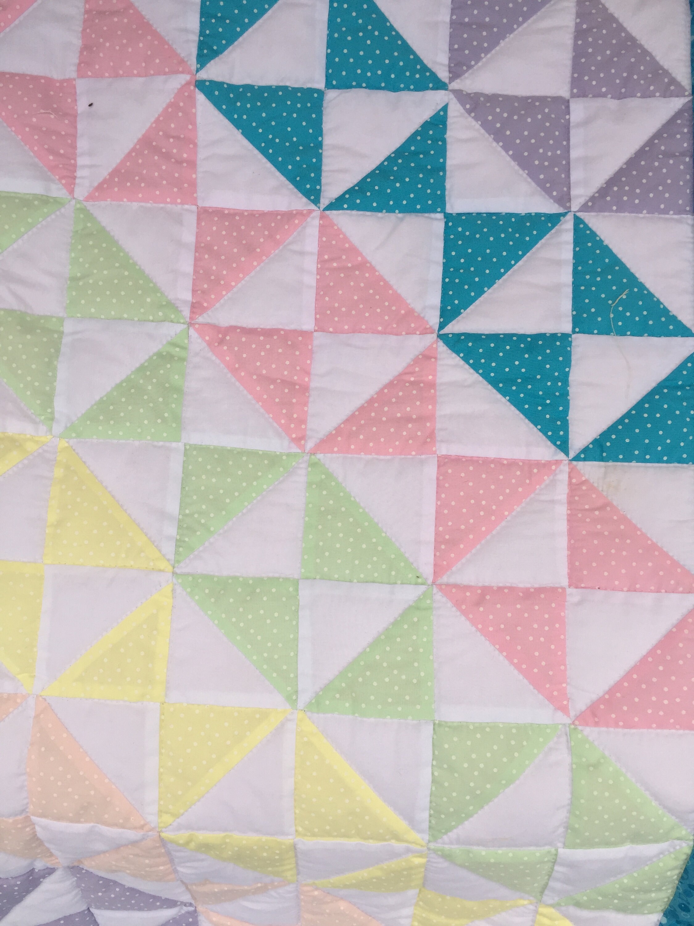 Homemade Quilt, Hand Quilted Quilt, Baby Girl Quilt, Pieced Quilt, Lap