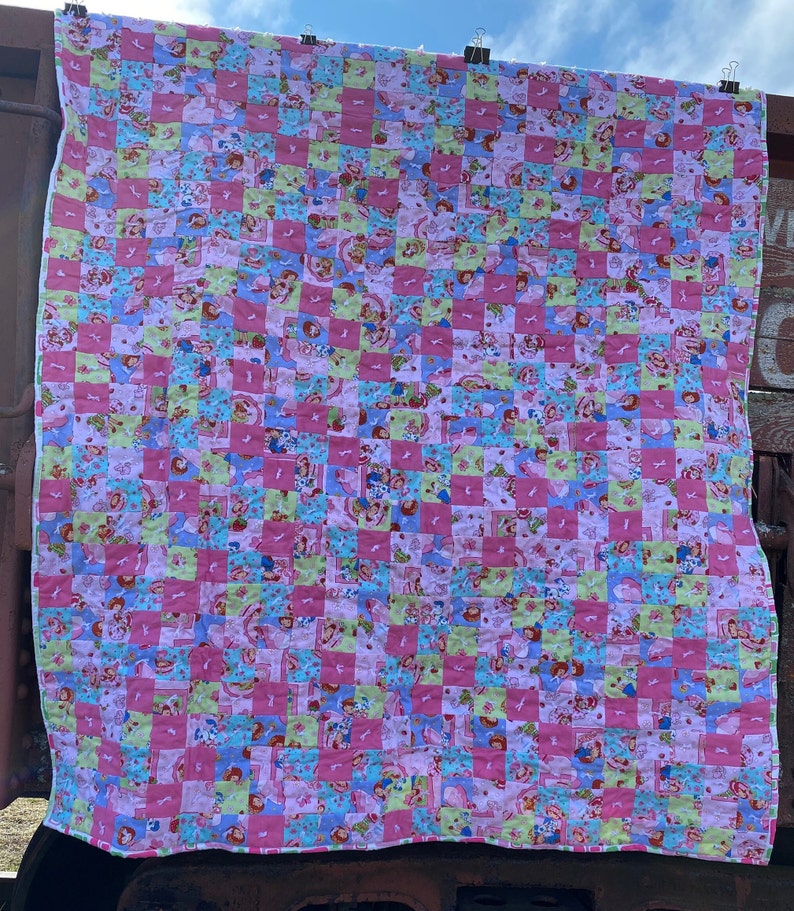 Homemade Quilt, Tie Top Quilt, Baby Girl Quilt, Pieced Quilt, Lap Quilt