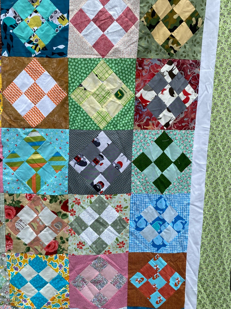 Patchwork Unfinished Quilt Top King Size Unfinished Quilt Etsy