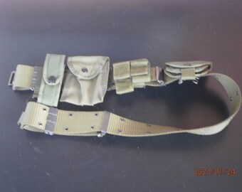Vintage Black Nylon Police Man Belt 