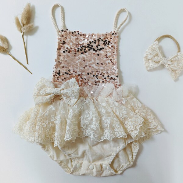 Baby Sequin Romper Etsy