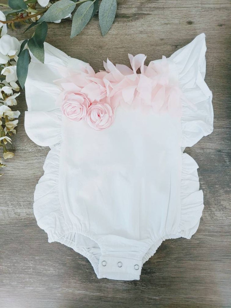 Pink cake smash romper Girls birthday romper6 month birthday romper