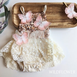 Fairy sequin butterfly romper, Baby girls 1st birthday dress, sitter romper, cake smash butterfly romper, fairy themed party